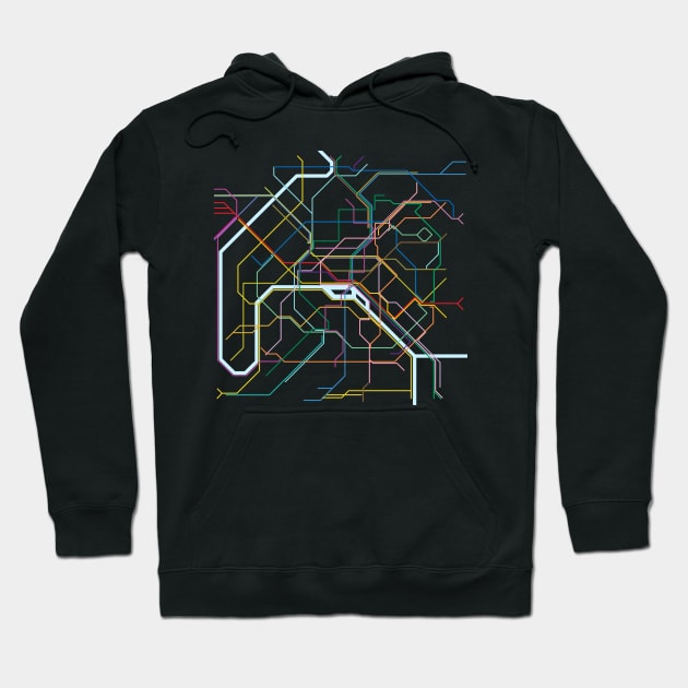 Paris Subway Map Hoodie by byebyesally